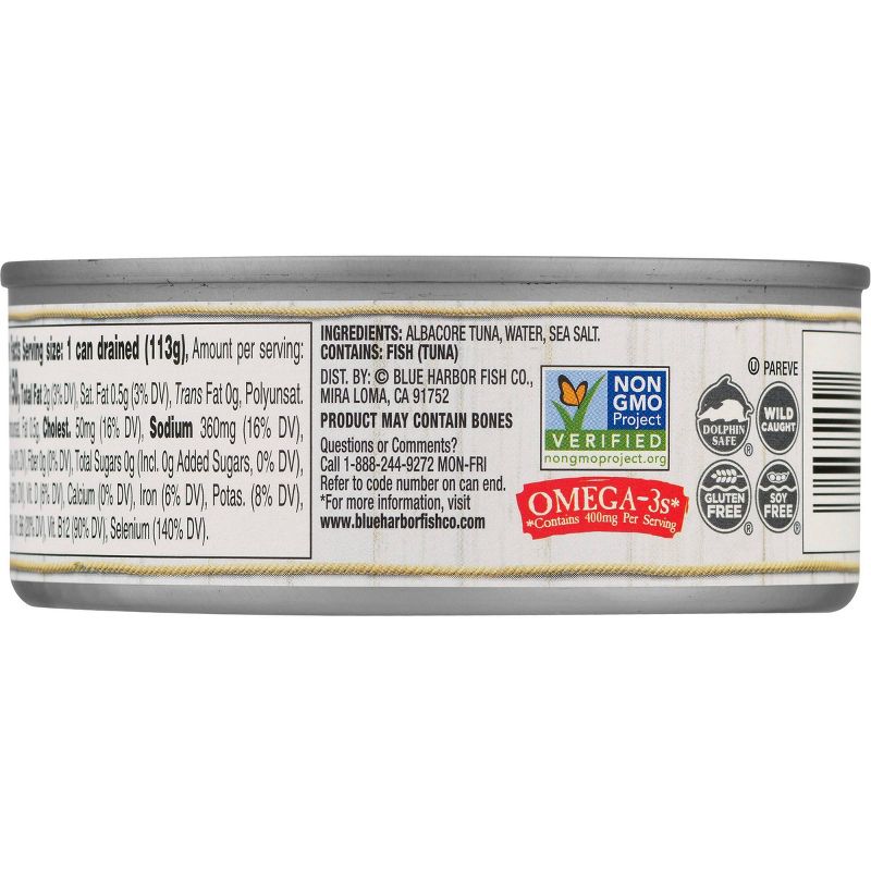 Blue Harbor Solid Albacore Tuna in Water with Sea Salt - 4.6oz