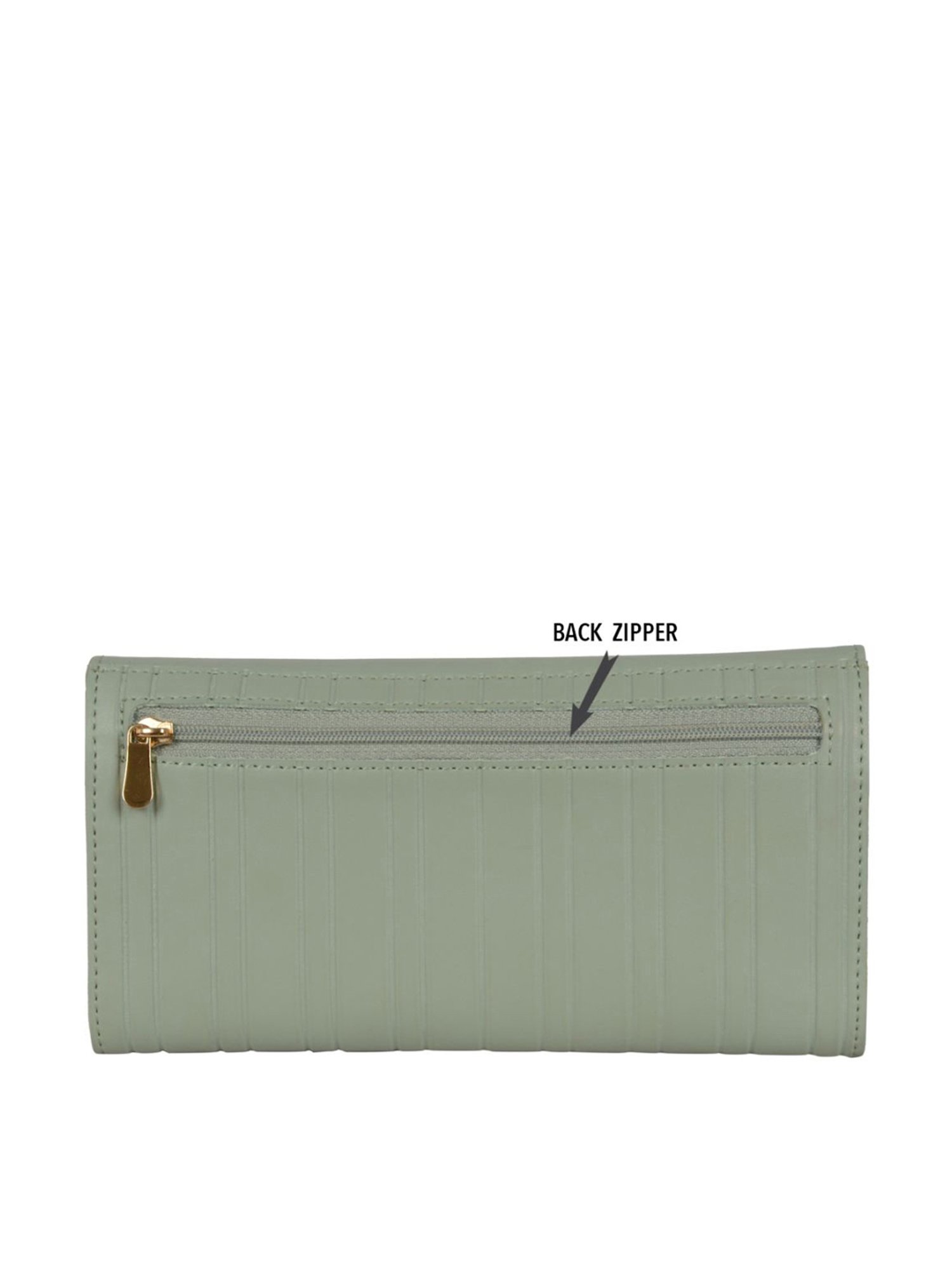 Baggit Green Textured Tri-Fold Wallet for Women