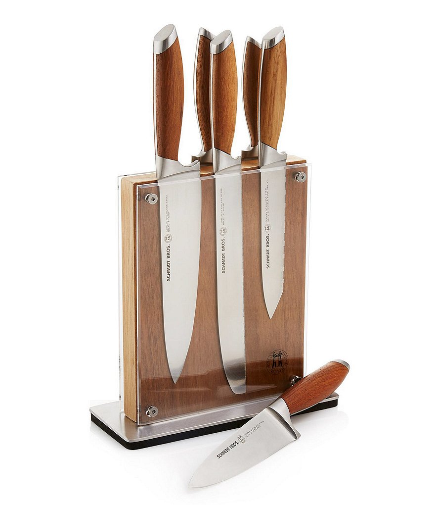 Schmidt Brothers Cutlery Bonded Teak 7-Piece Knife Block Set