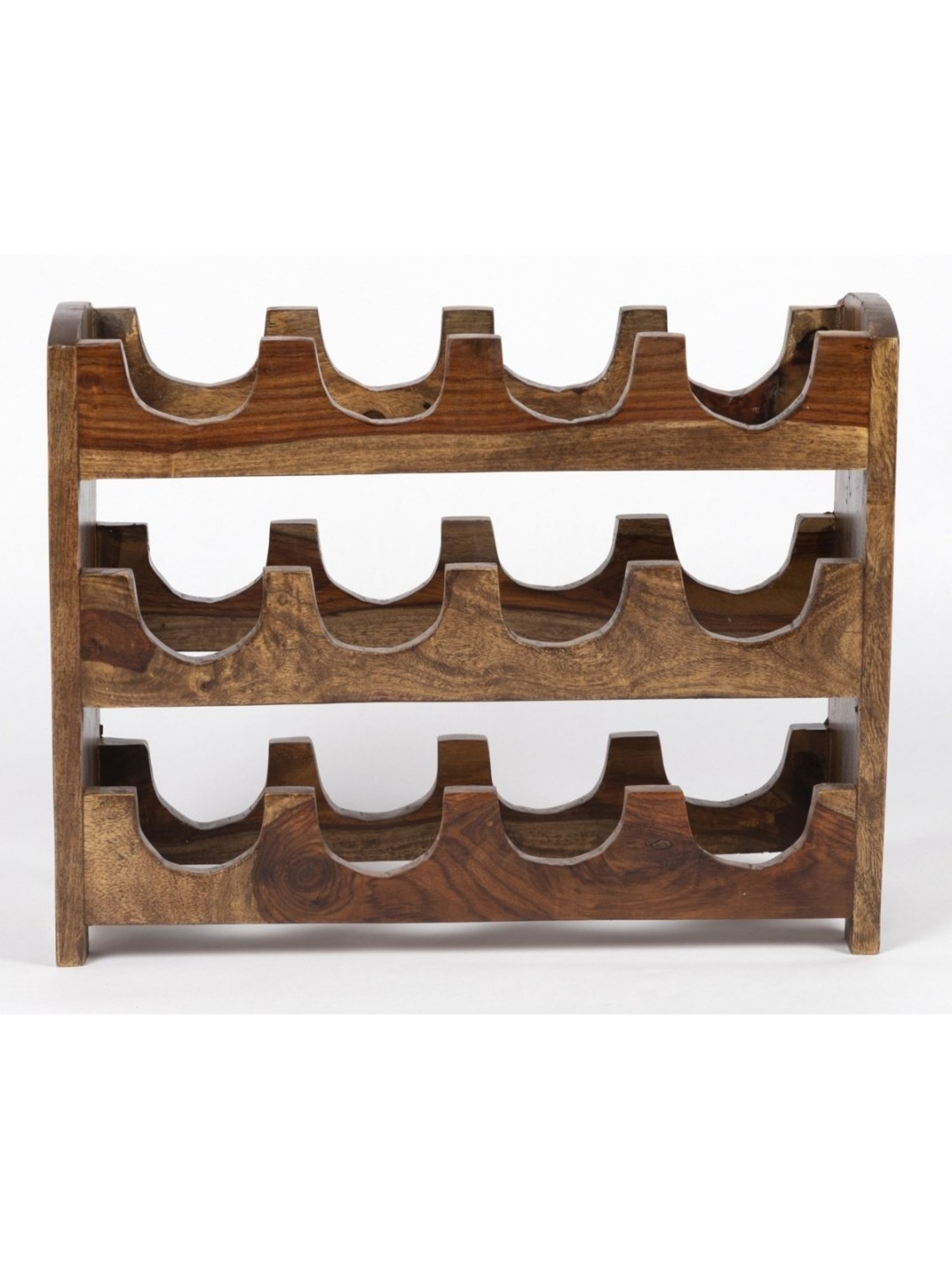 Ikiriya Kassel Solid Brown Wood Wine Rack