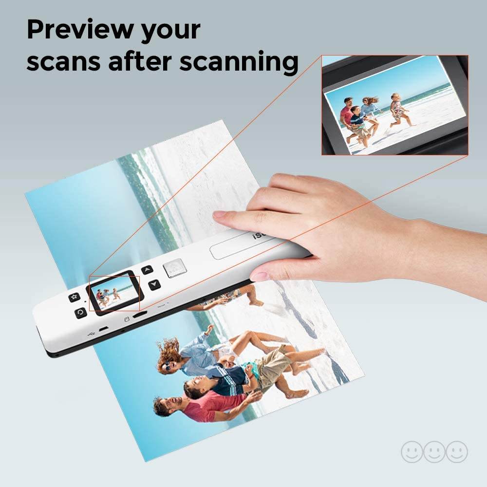 Handheld Wand Portable Scanners for Document, Receipts, Old Pictures Built-in WiFi, 1050/600/300 DPI Resolution, Scan A4 Color Page in 3sec, Photo Scanner for Laptop, Mac, iOS, Android, Windows