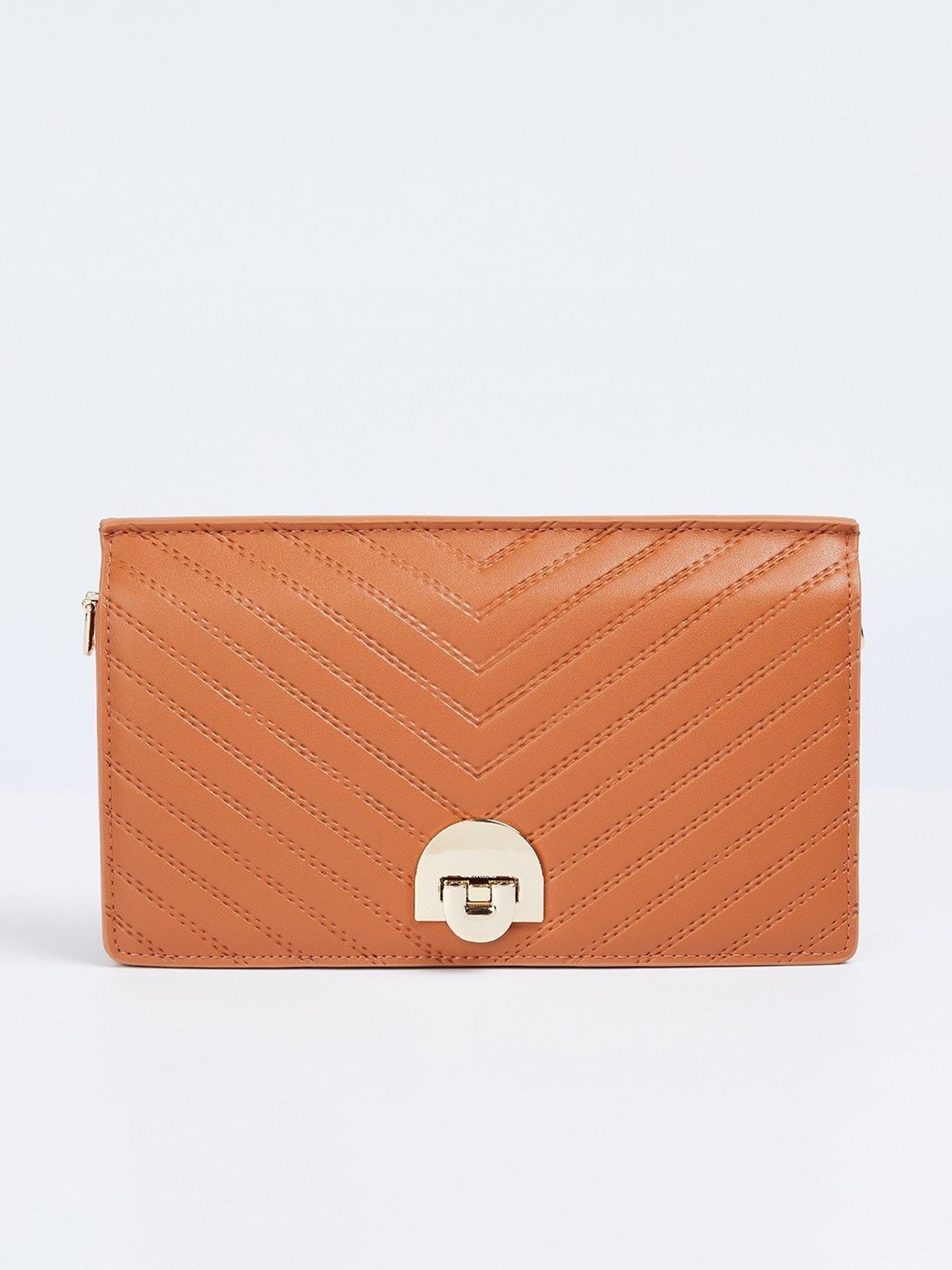 Code by Lifestyle Tan Textured Sling Handbag