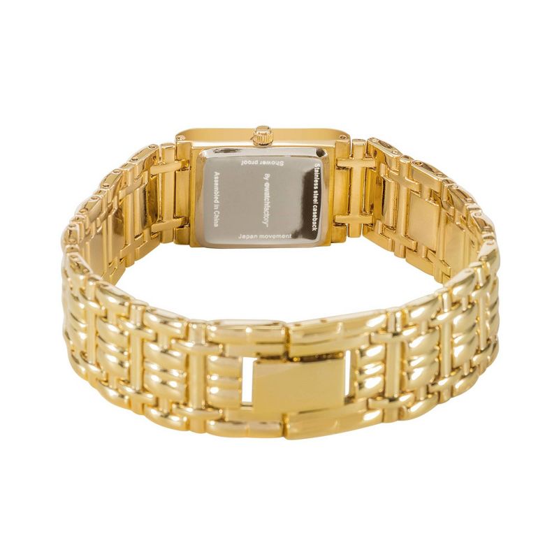 Women's eWatchfactory Cross Rectangular Bracelet Watch - Gold