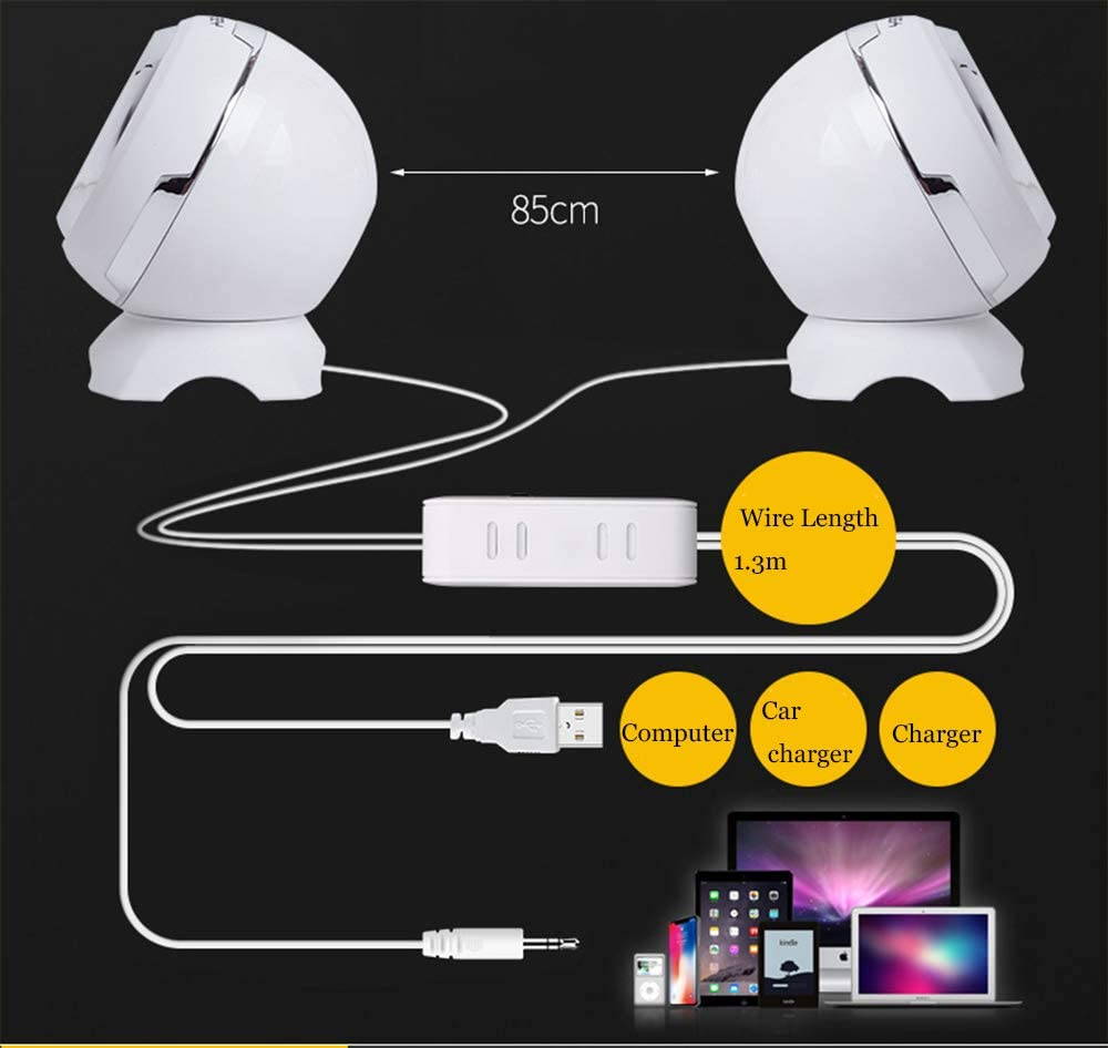 Attoe Computer USB-Power Speakers, Mini Desktop Speakers with HiFi Sound,Superior Stereo Sound,Double Horn, Perfect for Computer,Laptop