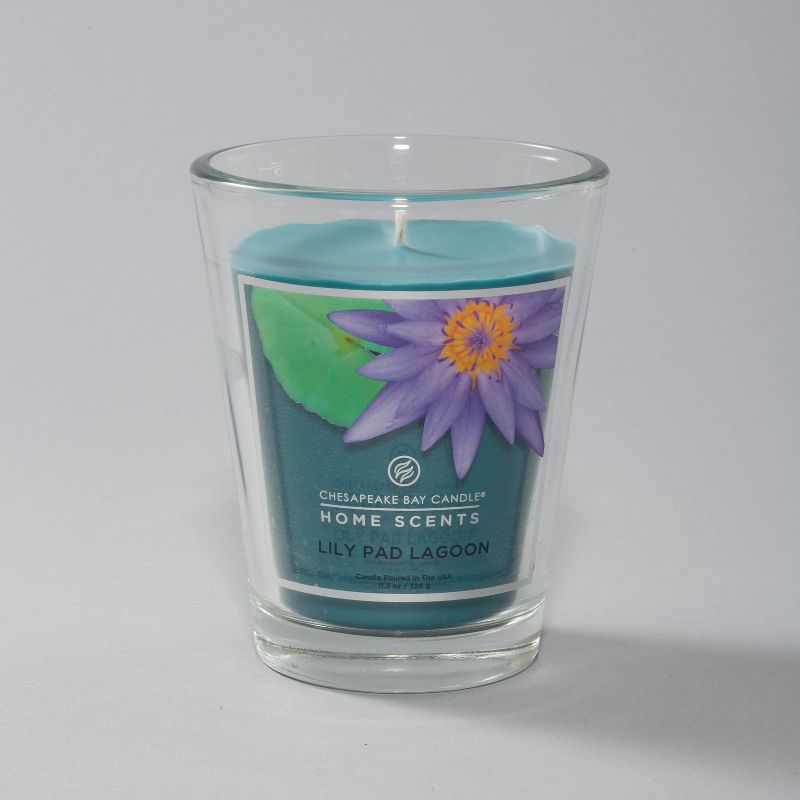 11.5oz Glass Jar Lily Pad Lagoon Candle - Home Scents By Chesapeake Bay Candle