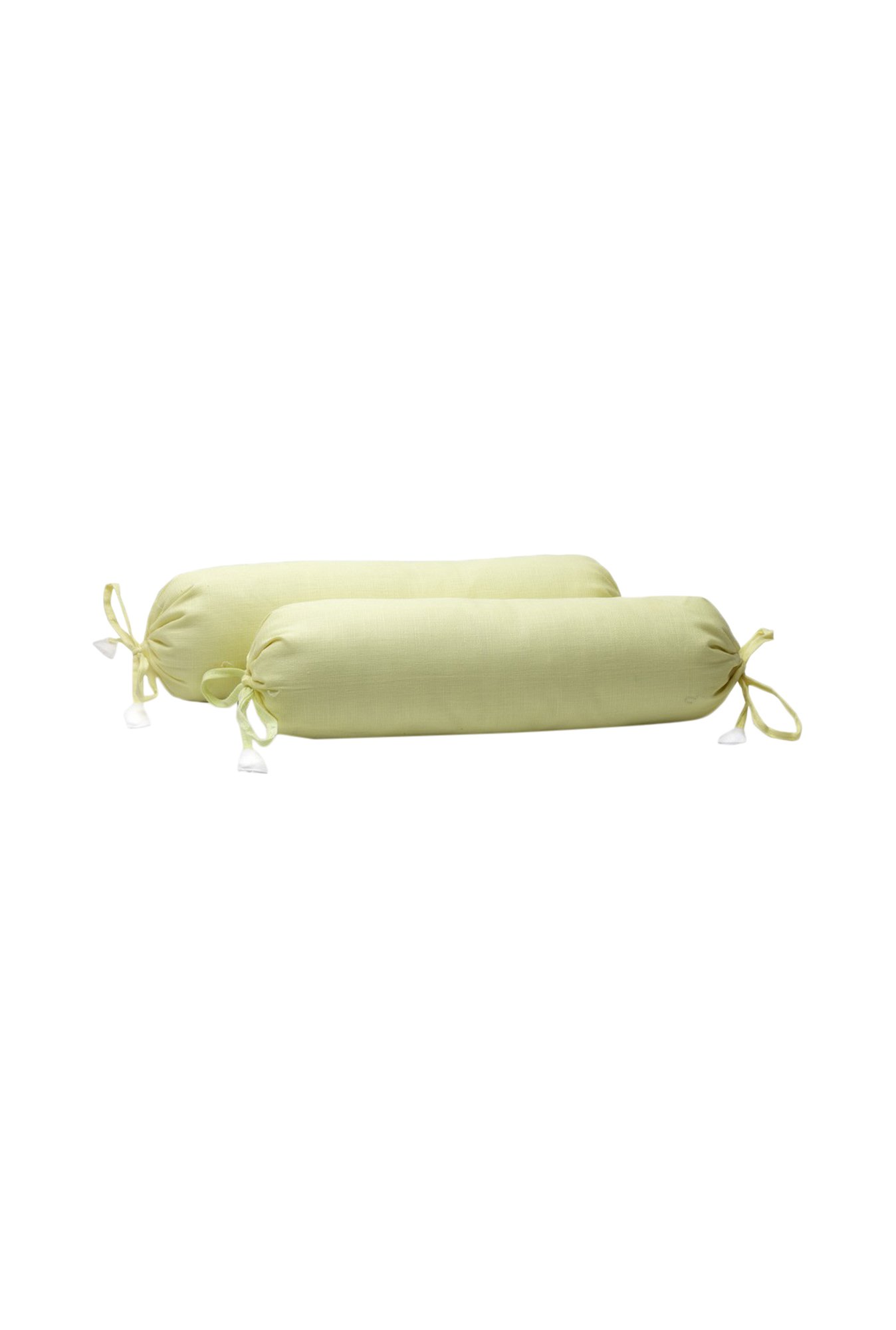 The Baby Atelier Yellow Cotton 400 TC Bolster Cover - Set of 2