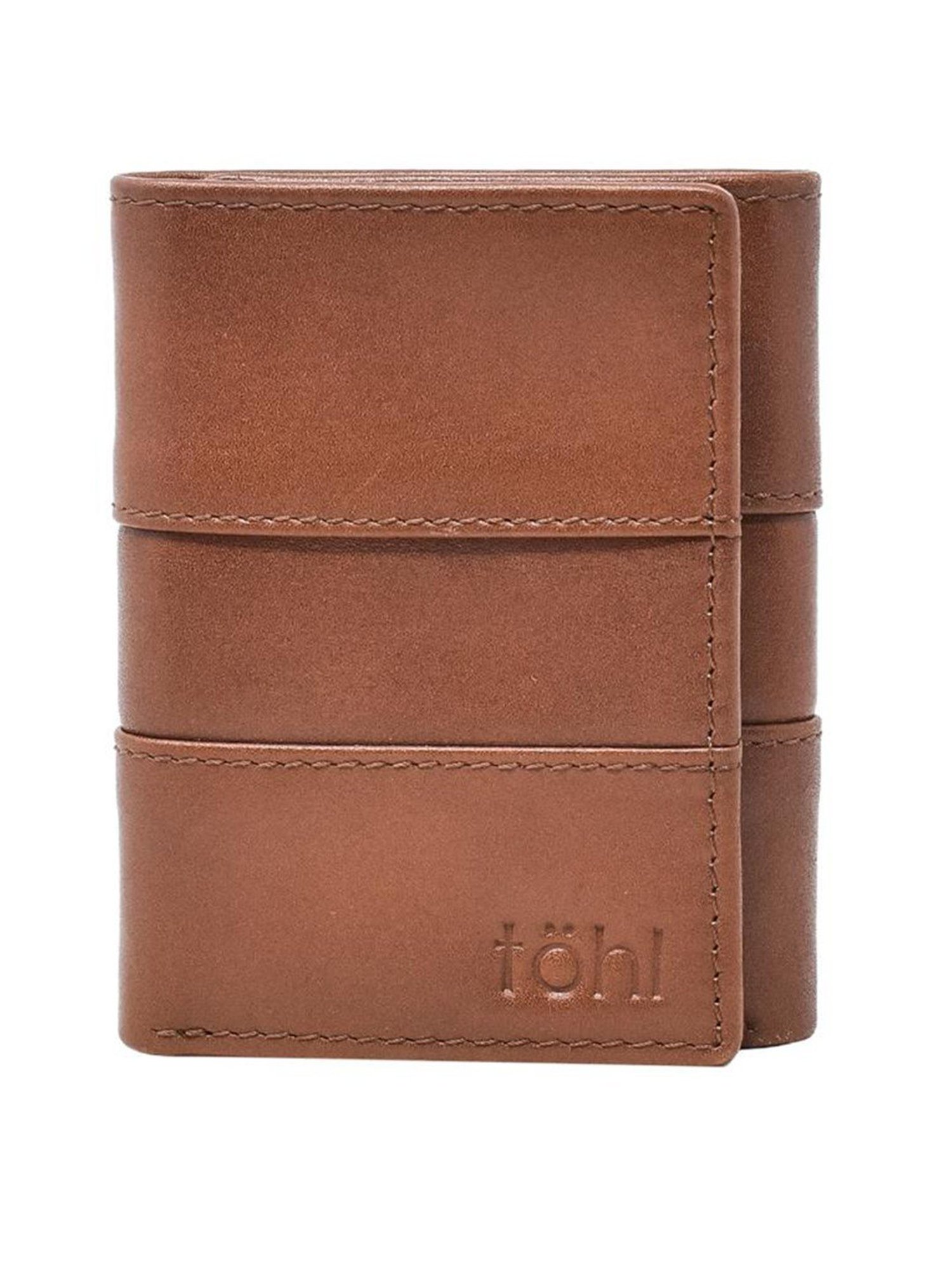 Tohl Ravello Tan Casual Leather Bi-Fold Wallet,Card Holder & Key Tag Set for Men