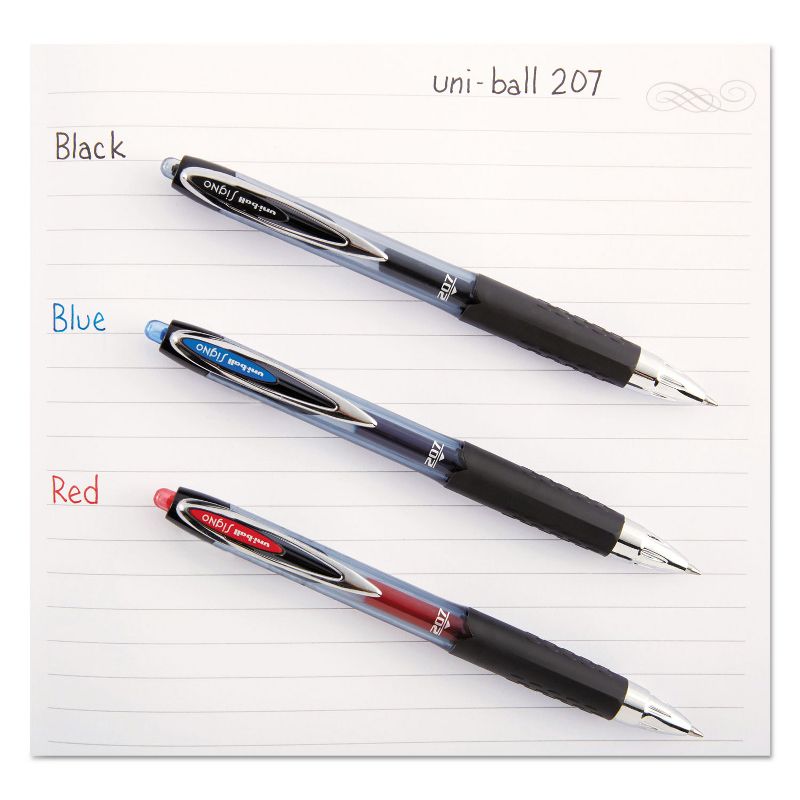 uni-ball Signo 207 Retractable Gel Pen Black Ink 0.7mm 4/Pack 33960PP