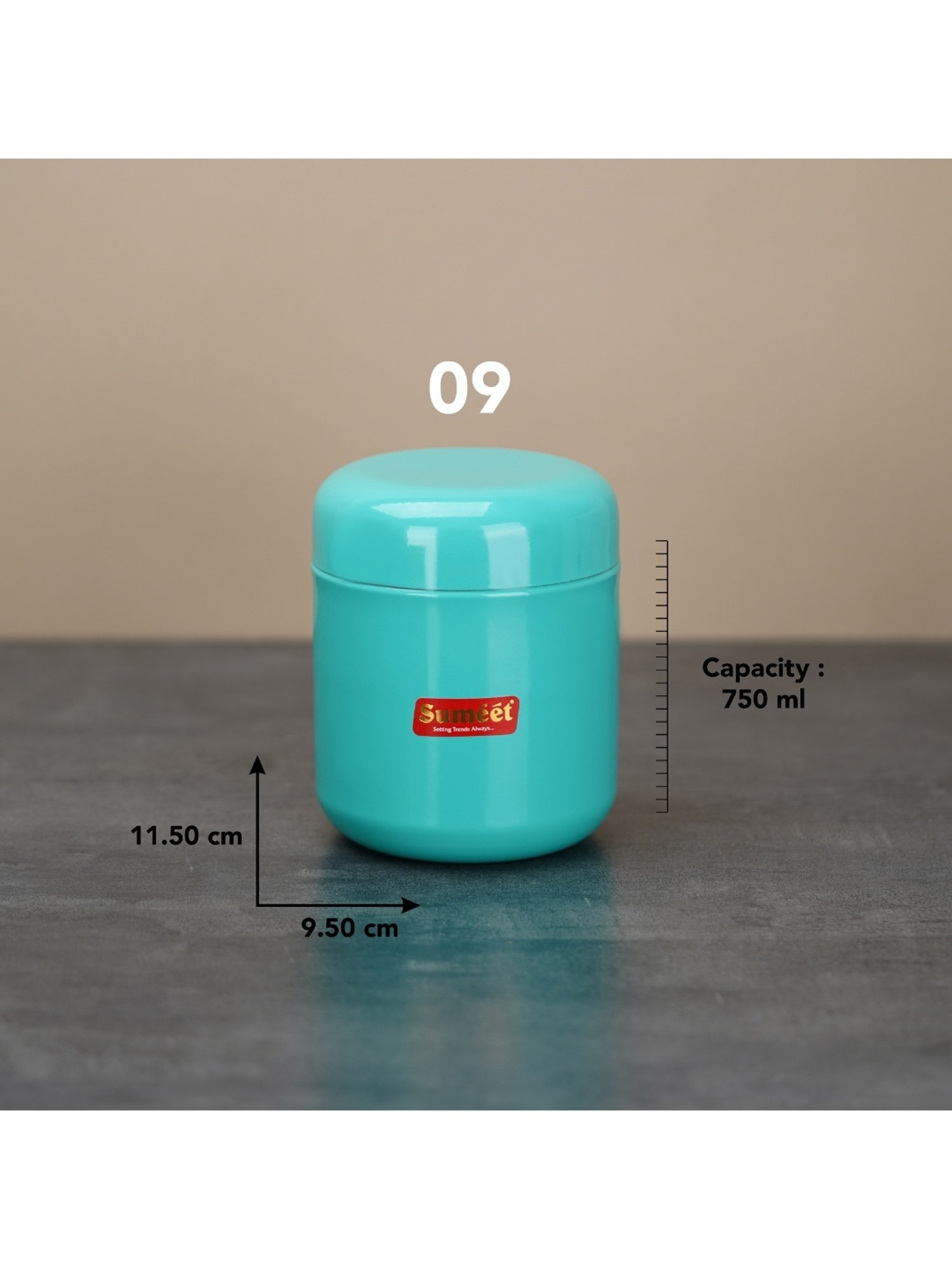 Sumeet S.S. Multi Color Small Canisters/Jars/Storage Containers set of 3Pc,750ml capacity each,9cm