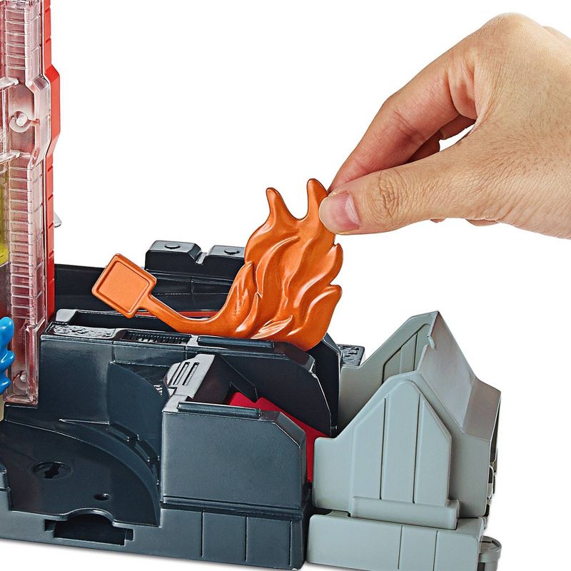 HAPE Wooden Fire Engine Playset with Working Ladder, Fireman and Dog