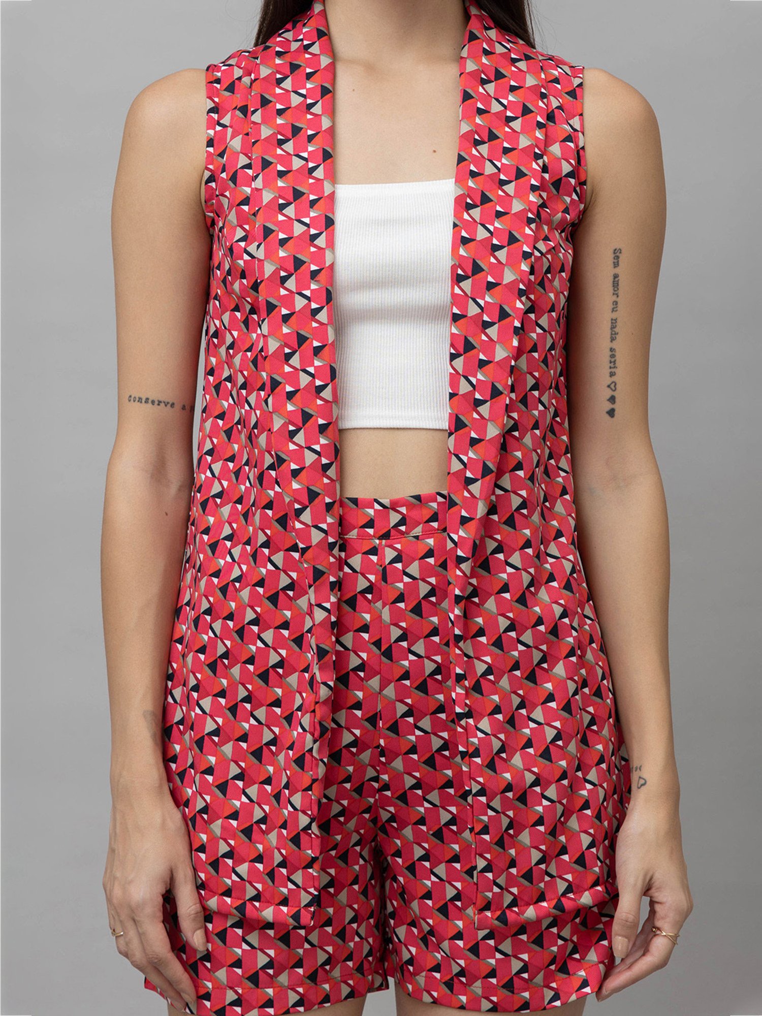 PURYS Pink & Black Printed Co-Ord Set