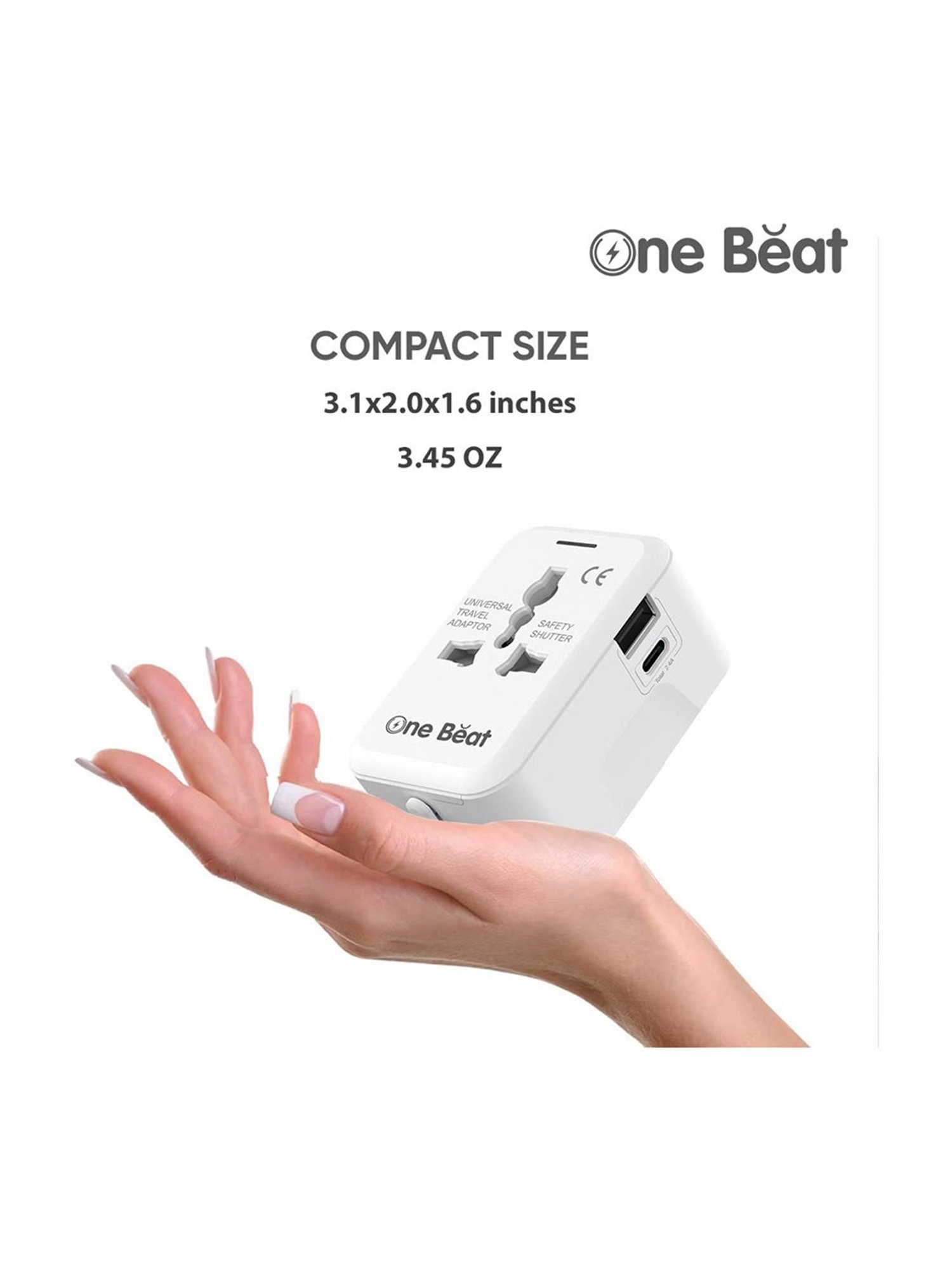 One Beat Worldwide Smart Plug and Wall Adapter (White)