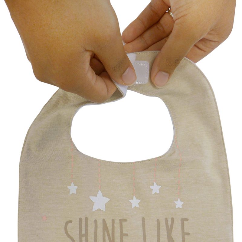 Neat Solutions Girl Aspirational Sayings Printed Water-Resistant Lined Infant Bib Set - 5pk