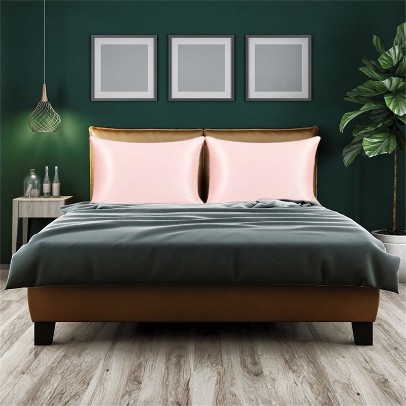 1 Pc 20&rdquo; x 30" Silk for Facial Beauty and Hair Pillow Case Black - PiccoCasa