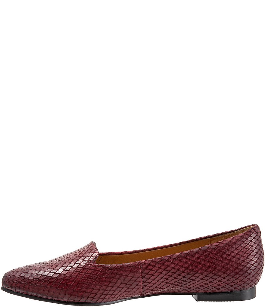 Trotters Harlowe Pattern Detail Leather Flat Loafers