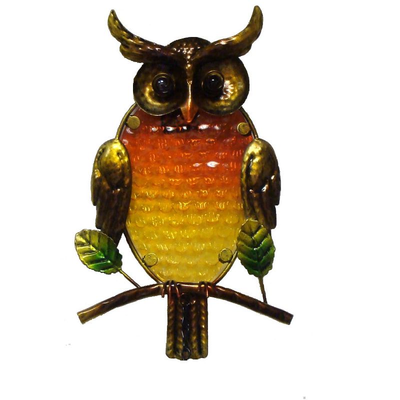 Melrose 35" Retro Forward Facing Owl Outdoor Patio Garden Wind Chime - Orange