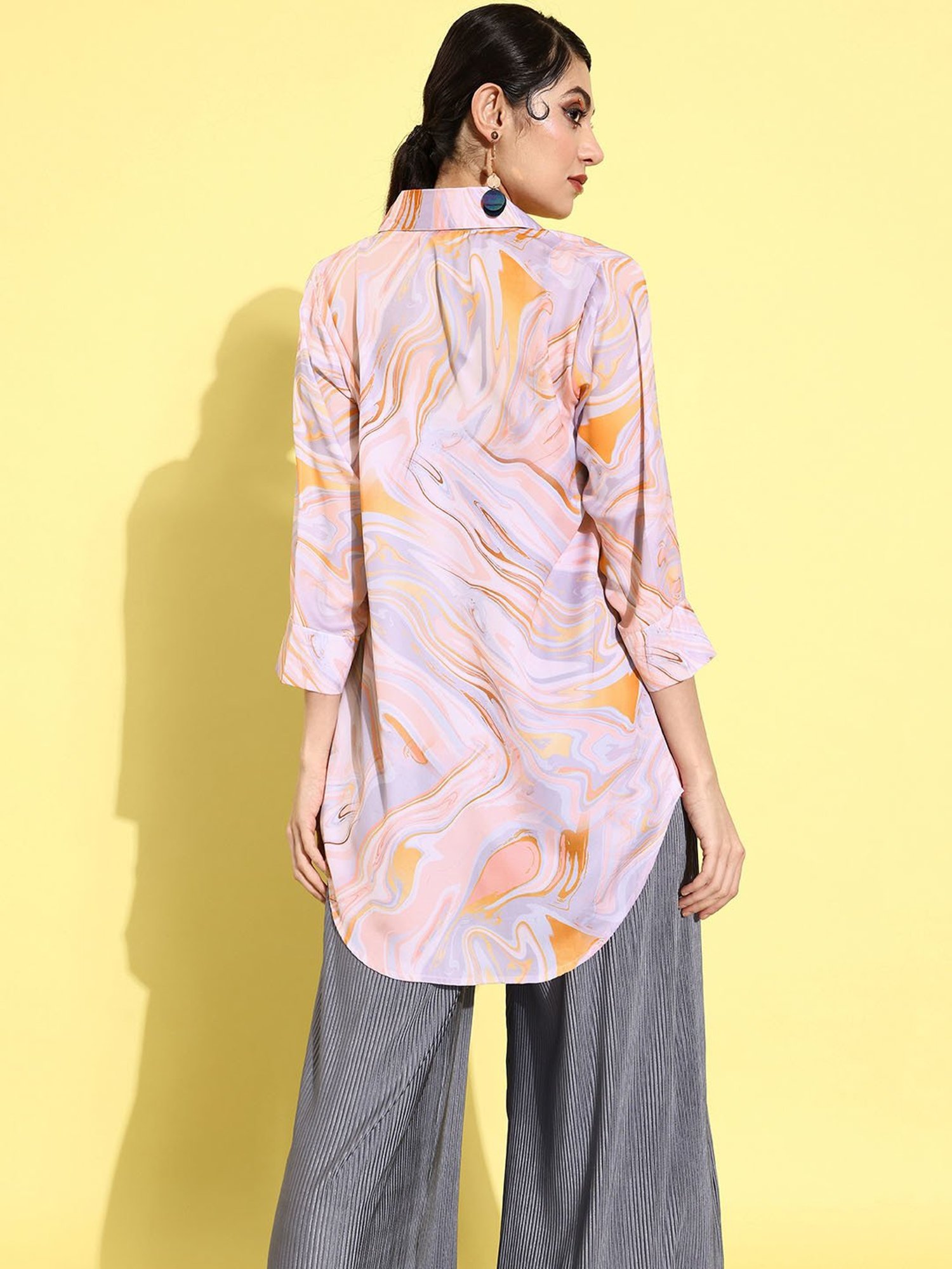 Anvi Be Yourself Pink Printed Shirt