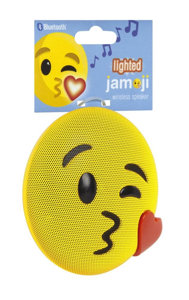 JAMOJI Kiss Wireless Bluetooth Speaker - LED Lights, 6 Hour Playtime, Integrated Mic for Use as Speaker Phone, 30 ft range, HX-PEM07