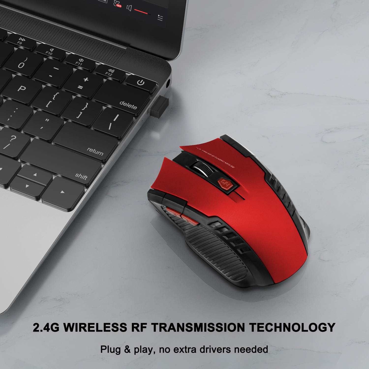 Donwell Optical Wireless Mouse with USB Receiver/Connector High Precision , Silent Mouse Office Gaming Mouse For Macbook Air/Pro, Dell/HP/ Lenovo/ASUS/Acer/Sony laptop, PC Computers