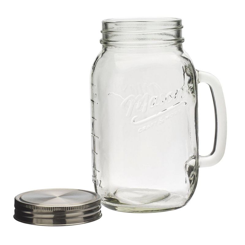 32oz 4pk Glass Drinking Jars with Handles - Mason Craft & More