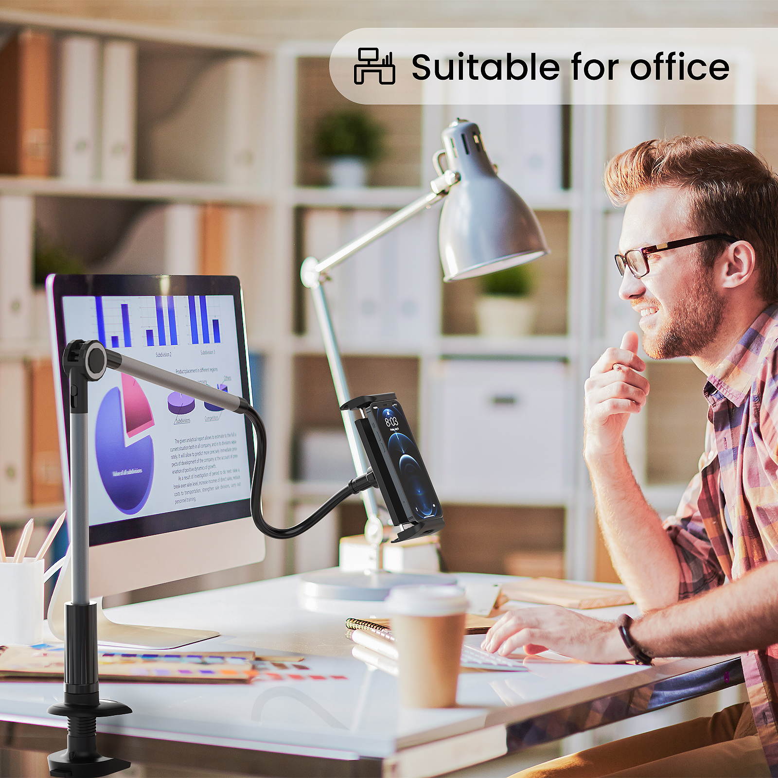 Desflow Adjustable Tablet Stand Holder 360&deg; Phone iPad Mount