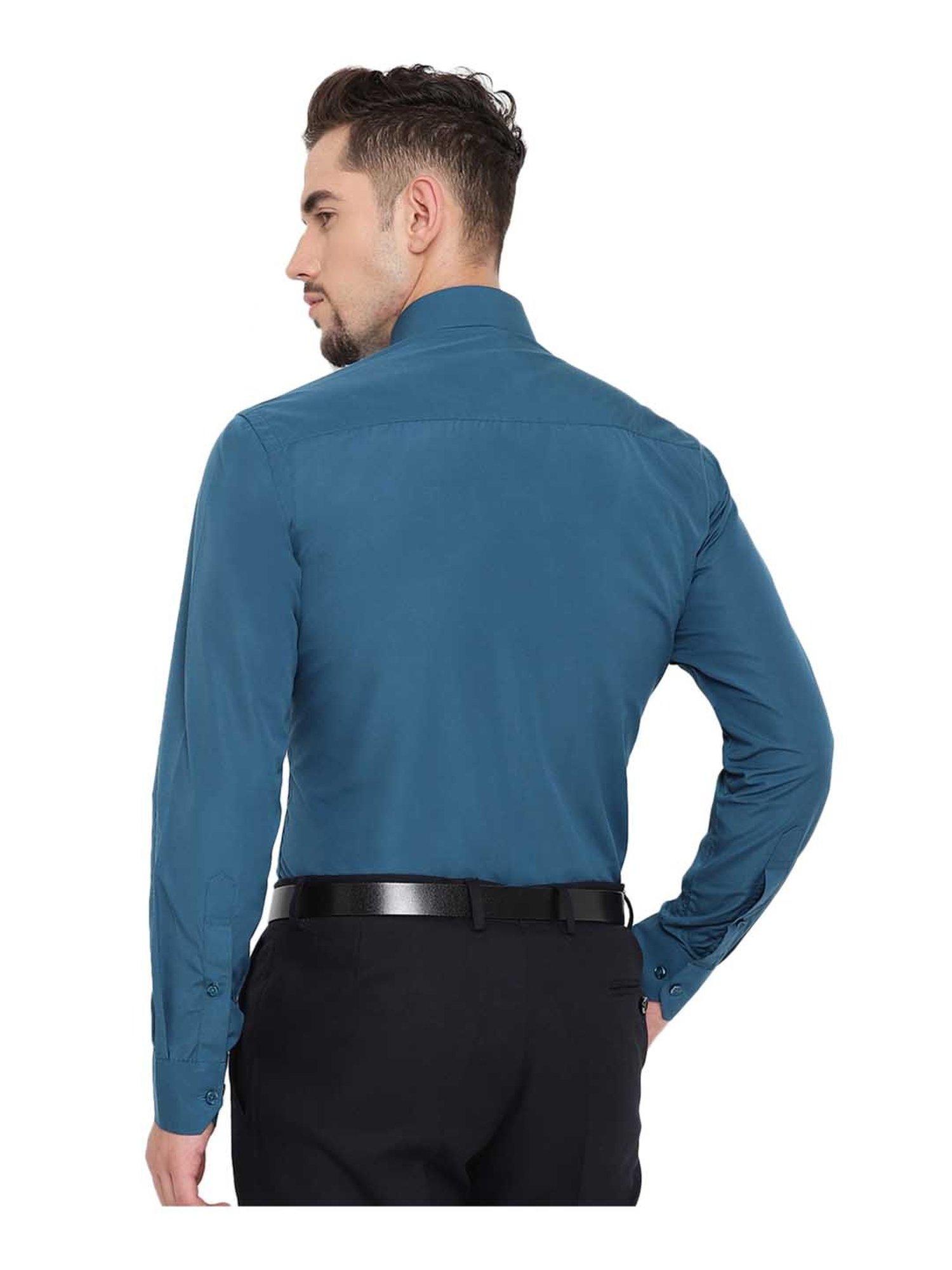 English Navy Blue Slim Fit Shirt