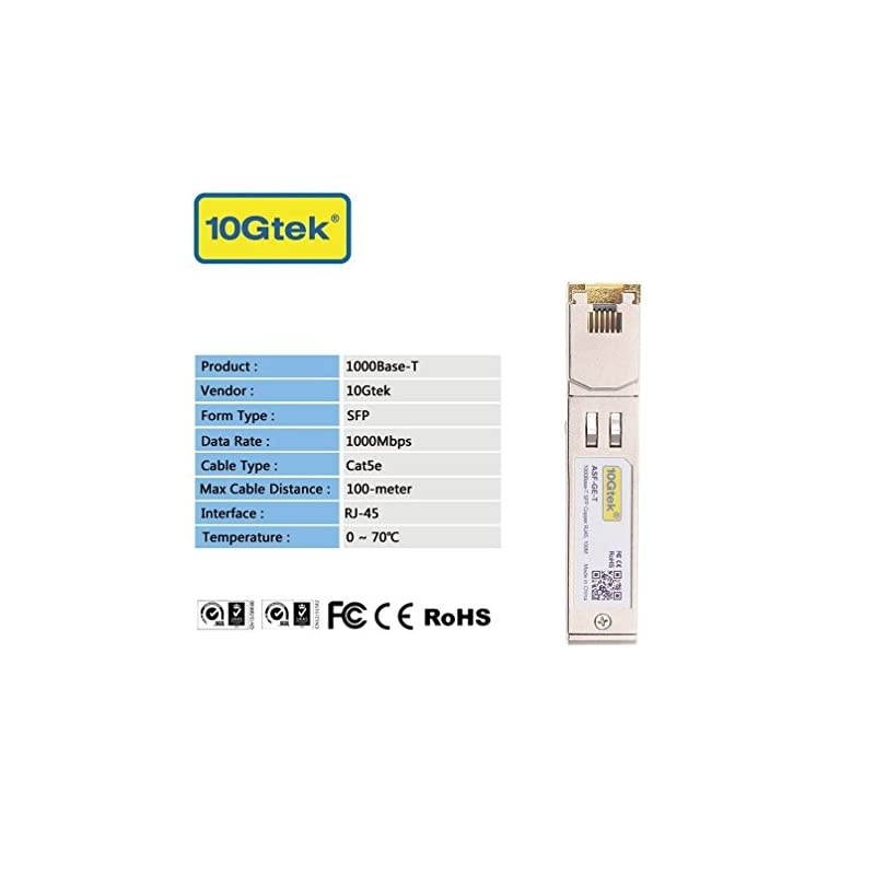 SFP-T, 1000BASE-T Copper SFP, SFP to RJ45 SFP, Compatible with Juniper QFX-SFP-1GE-T/EX-SFP-1GE-T