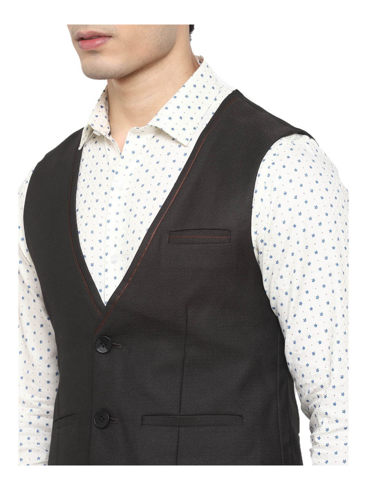 Turtle Black Regular Fit Waistcoat