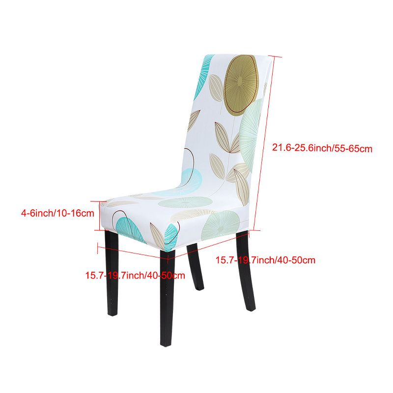 1 Pc Polyester Spandex Floral Print Fit Home Dining Chair Slipcovers Multicolored  - PiccoCasa