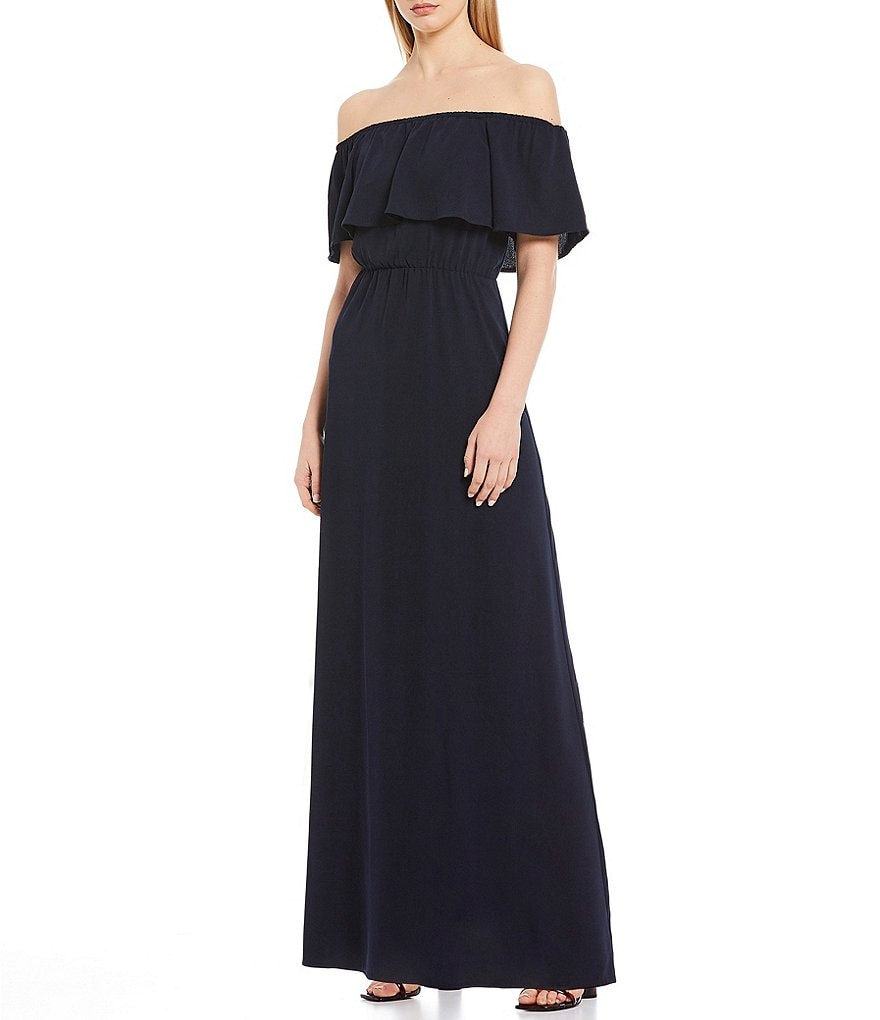 Sugarlips Off-the-Shoulder Flounce Maxi Dress