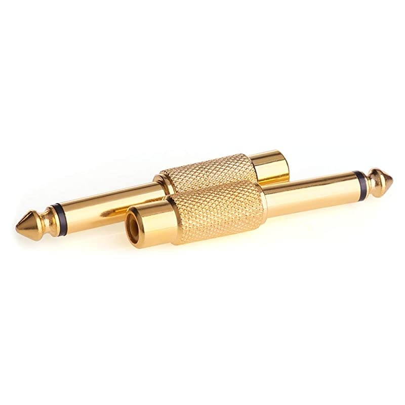 14 to RCA  RCA to 14 Adapter RCA Female to 635mm 14 inch Male Mono TS Interconnect Audio Adapter Conversion Plug Adaptor Gold Plated4 Pack