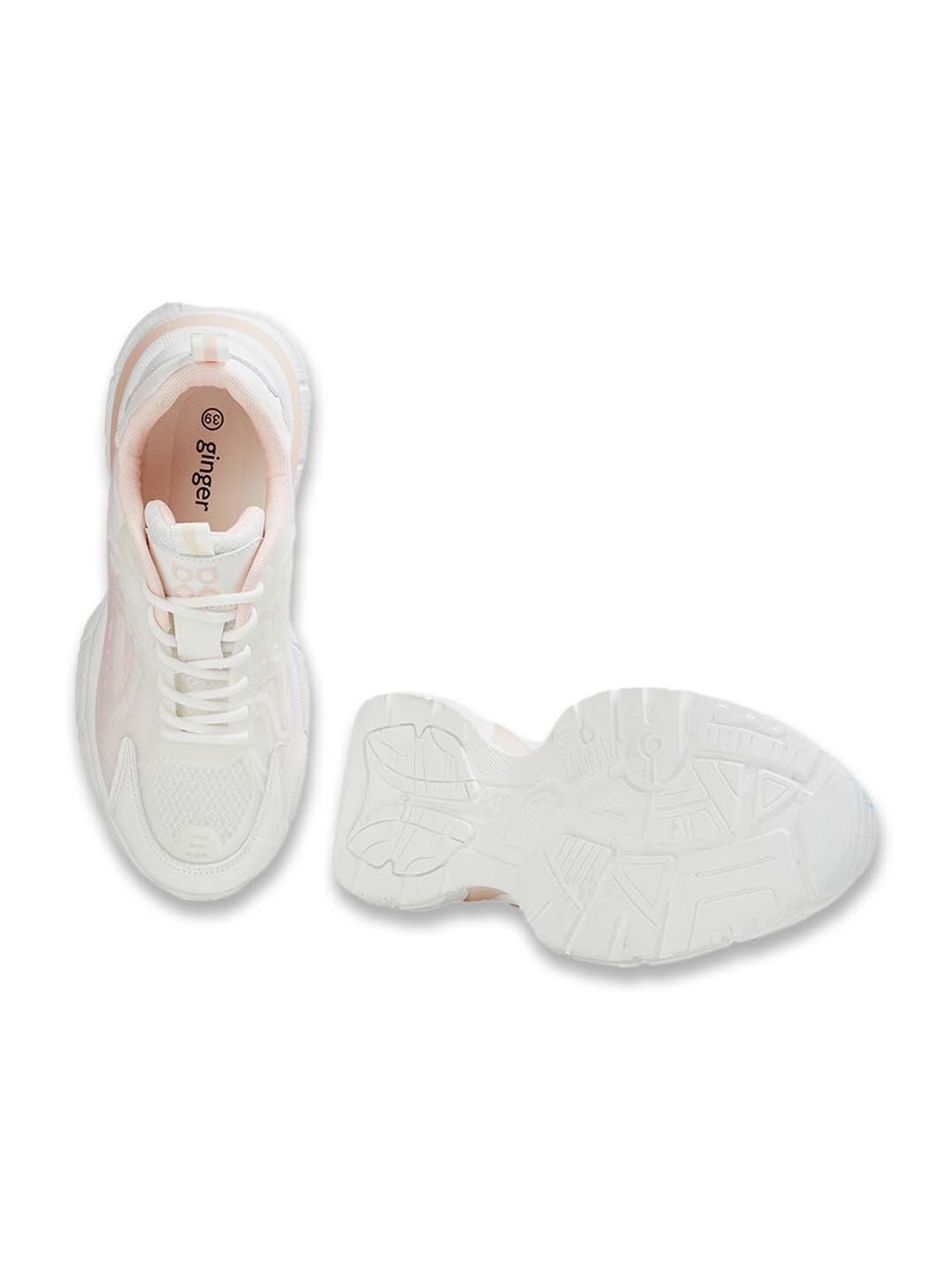 Ginger by Lifestyle Women's White & Pink Running Shoes