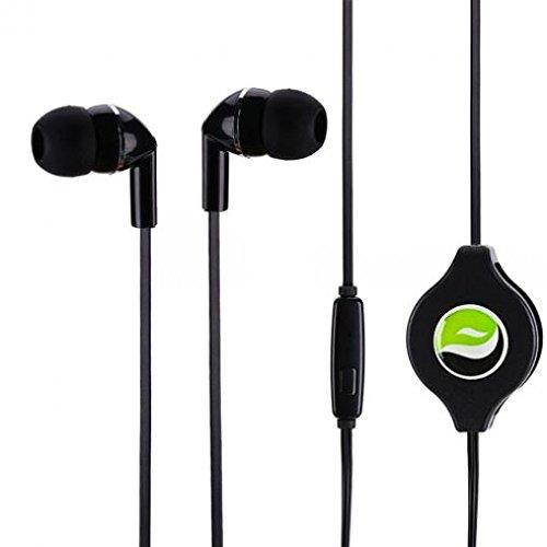 Retractable Earphones Headphones for Go Flip 3 / Smartflip Phone, Hands-Free Headset 3.5mm w Mic Earbuds Earpieces Microphone Compatible with Alcatel Go Flip 3 / Smartflip