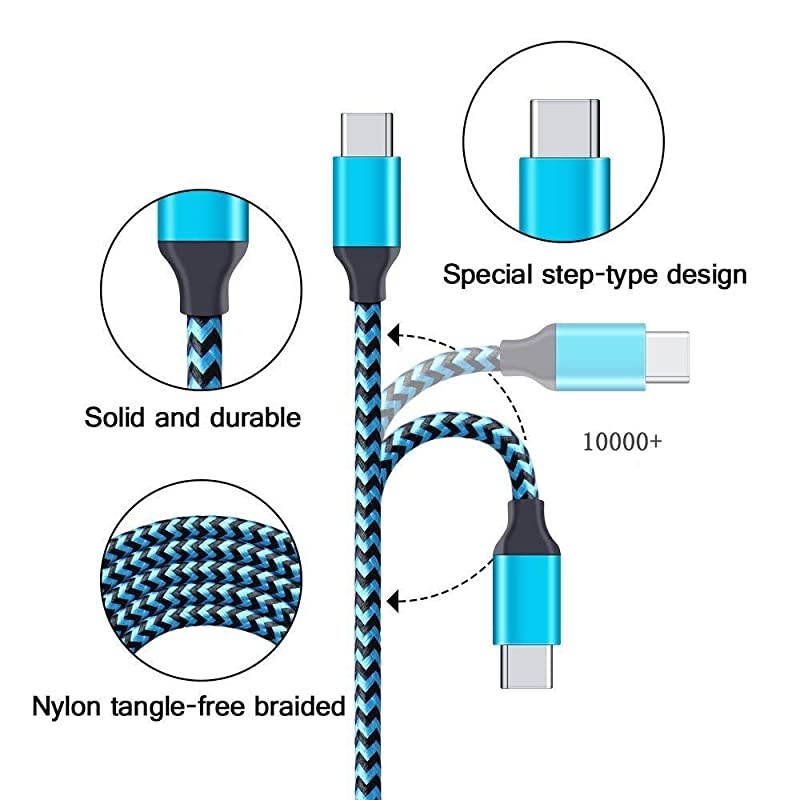 Type C Charger Set Compatible with LG Stylo 5 4 V40 G8 G7,Google Pixel 3a/3a XL,4/3 XL,Samsung Galaxy S21 S20 Note 10/S10e,Moto G7 Plus/G8 Play,Wall Fast Charger Box,Car Adapter,2 Pack 6Ft C Cable