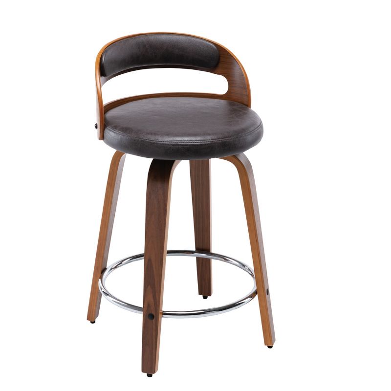 eLuxury Barrel Swivel Counter Stool