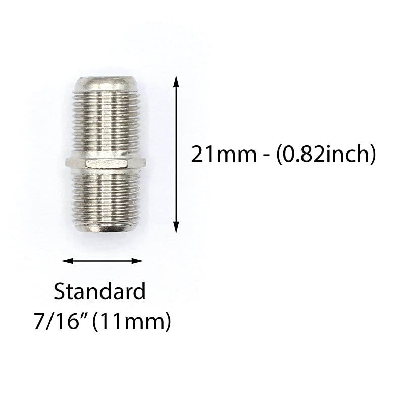 Cable Extension Coupler Connects Two Coaxial Video Cables for Coax F81 Female to Female 1GHz Cable TV and Cable Internet Rated 10 Pack