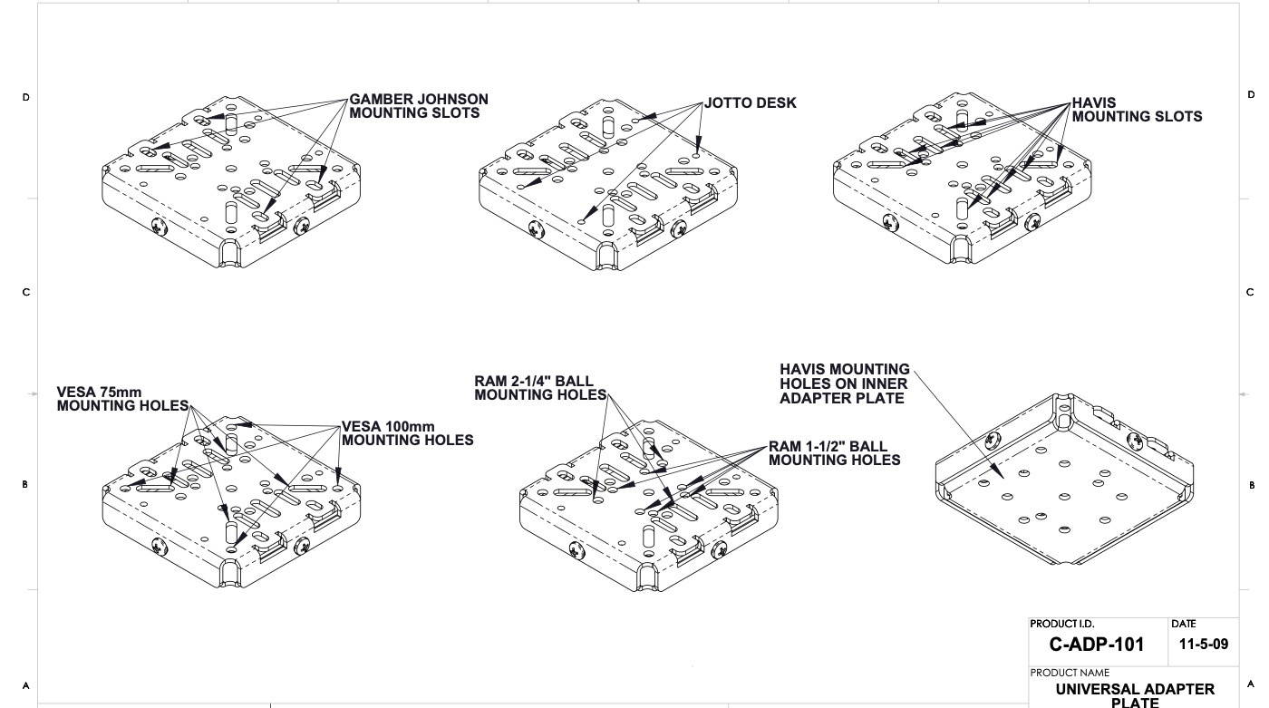 Havis C-ADP-101 Universal Adapter Plate