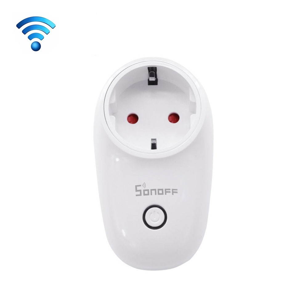 Sonoff S26 WiFi Smart Power Plug Socket Wireless Remote Control Timer Power Switch, Compatible with Alexa and Google Home, Support iOS and Android, EU Plug