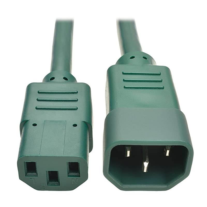 Standard Computer Power Extension Cord 10A 18 AWG IEC320C14 to IEC320C13 Green 6 ft P004006AGN