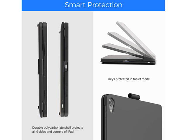 Typecase iPad Pro 11 2018 Keyboard Case with 360 Degree Hinge and Backlit Keys, Black