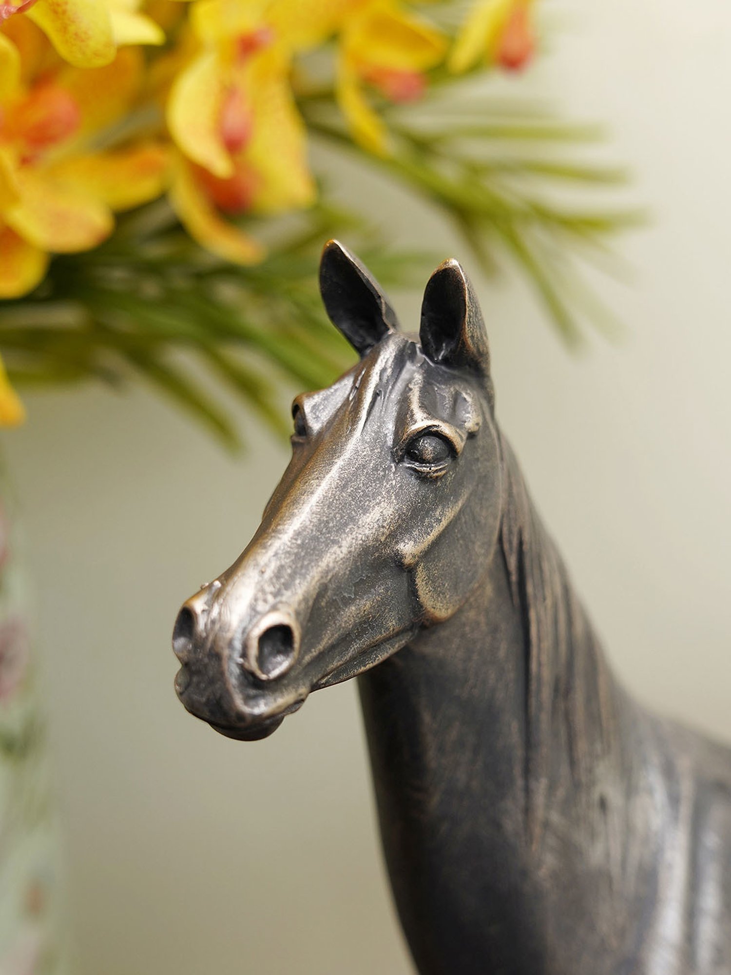 Pure Home and Living White Polyresin Standing Horse Figurine