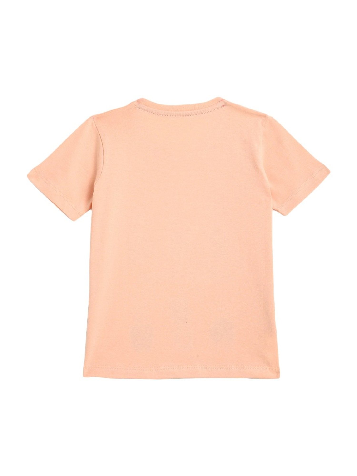 Kids Craft Peach Cotton Printed T-Shirt & Pants