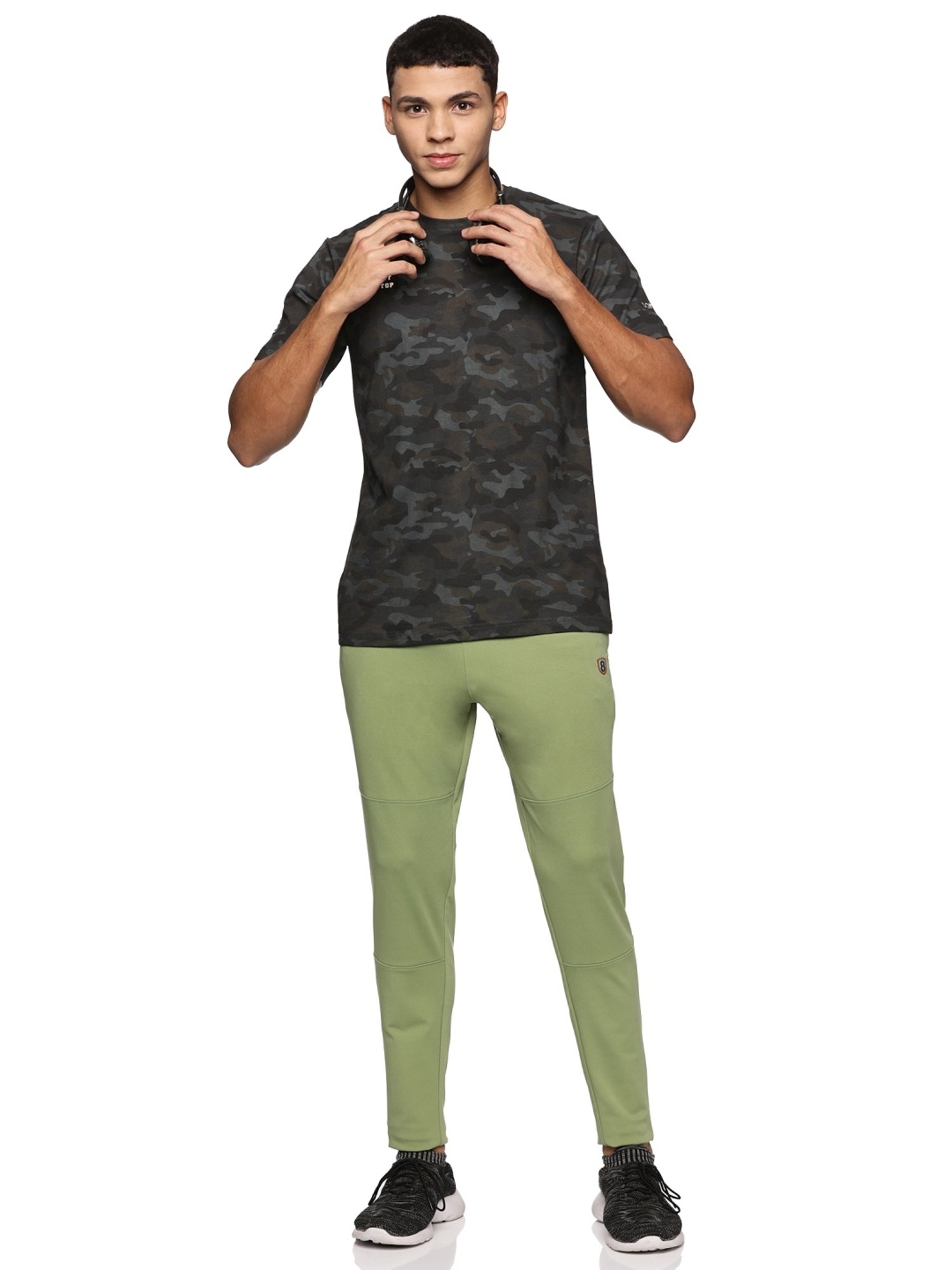 DOMIN8 Green Slim Fit Trackpants