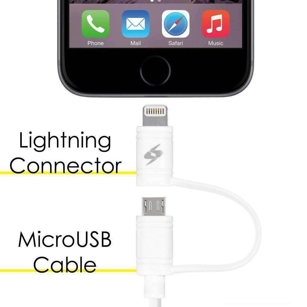 AMZER APPLE MFi 2-1 SYNC&CHARGE LIGHTNING CABLE WITH MICRO USB 3.2 FT.