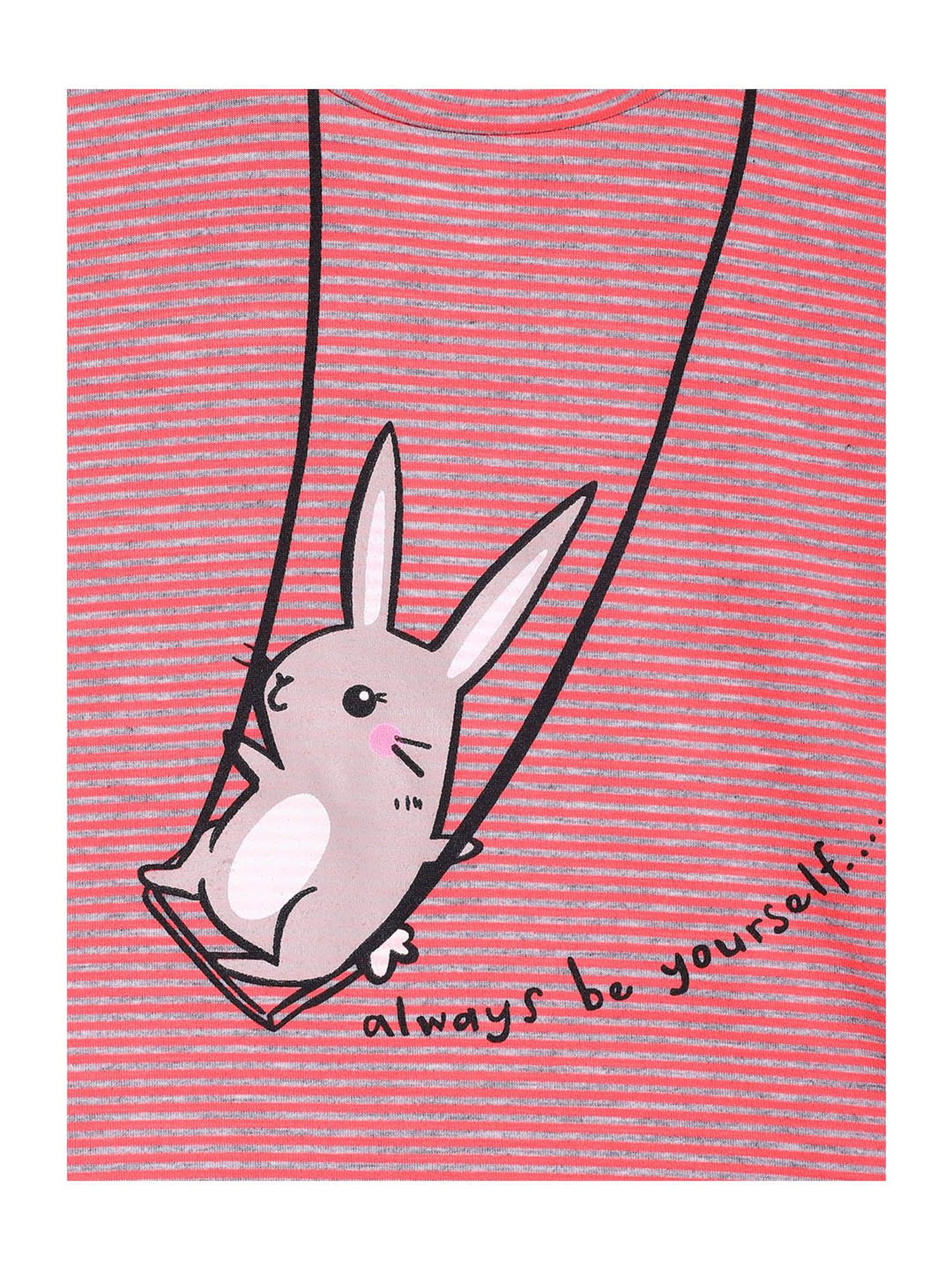 Lazy Shark Kids Pink & Grey Printed  Top with  Shorts