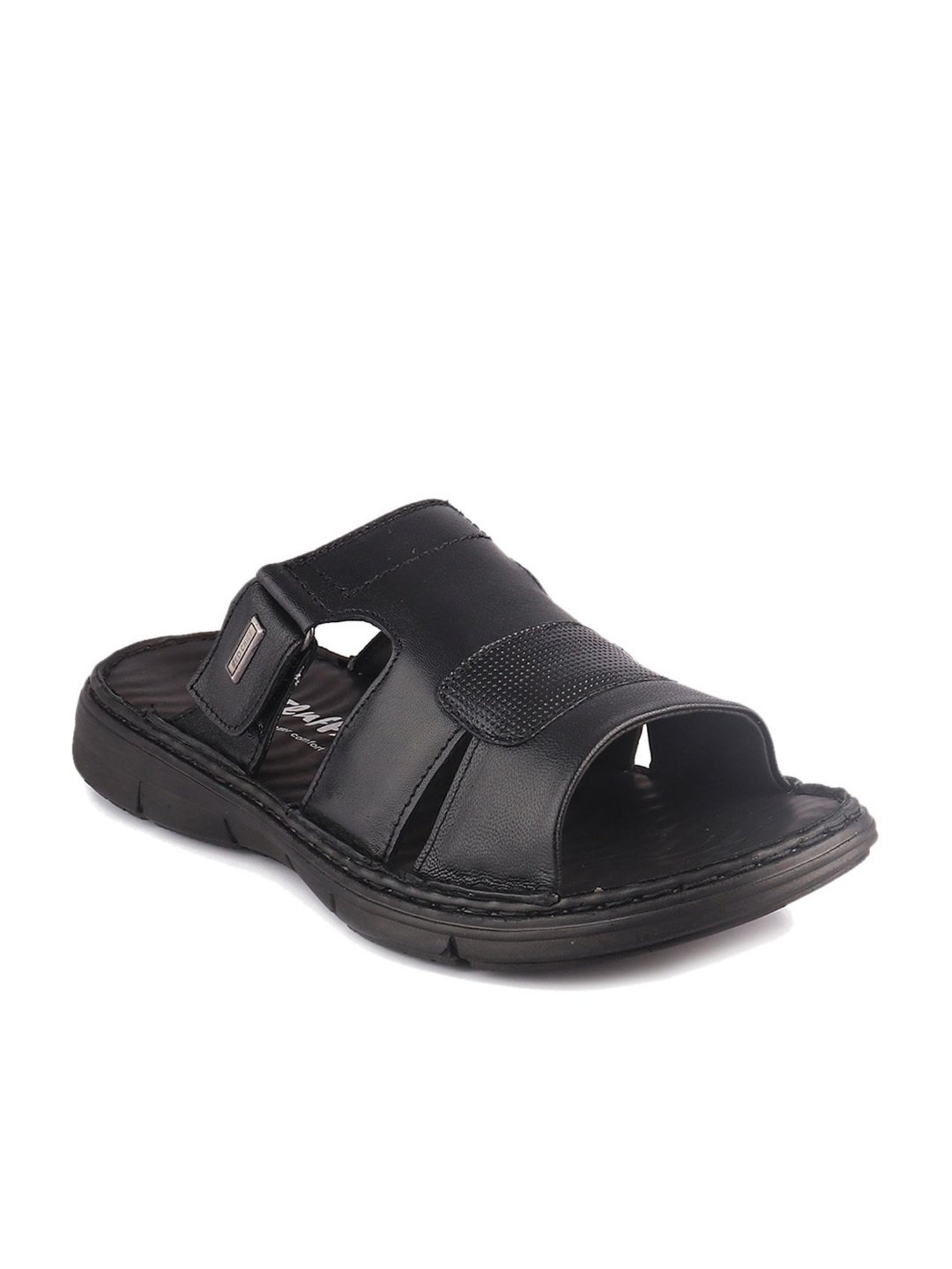 Red Chief Men's Black Casual Sandals