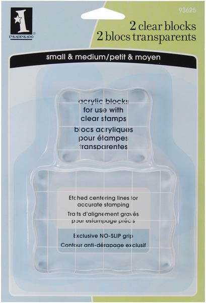 Inkadinkado Clear On Clear Acrylic Blocks 2/Pkg-Small 2.25"X1.75", Medium 3.5"X2.5"