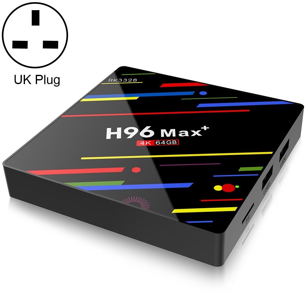 H96 Max+ 4K Ultra HD LED Display Media Player Smart TV Box with Remote Controller, Android 9.0, TF