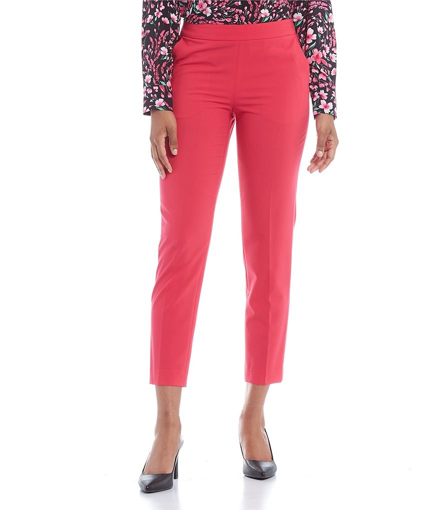 Eva Varro Solid Knit Jersey Banded Hem Pull-On Harem Pants