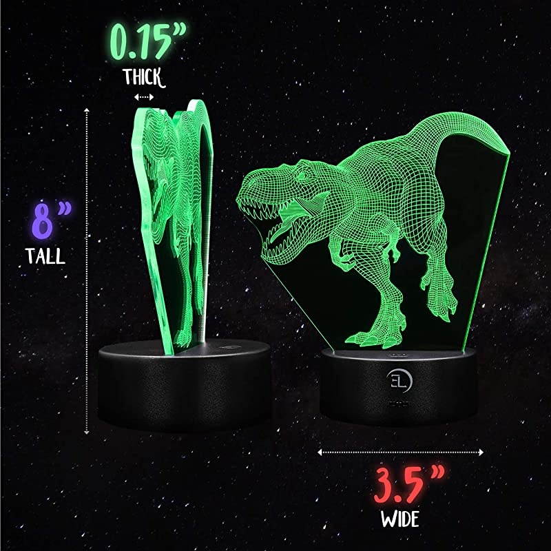 Dinosaur Night Light for Kids 11 Pack of Dinosaur Lights Illusion Decor 7 Color Changing Lamp with Remote Control for Kids Bedroom